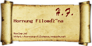 Hornung Filoména névjegykártya